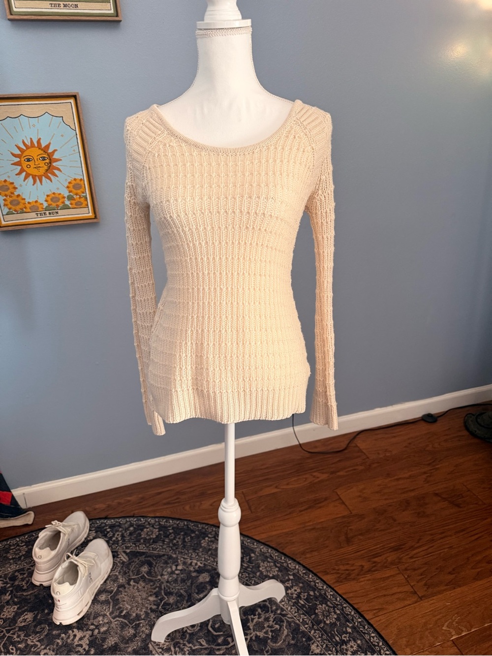 Love Cream Scoop-Neck Ribbed Knit Sweater